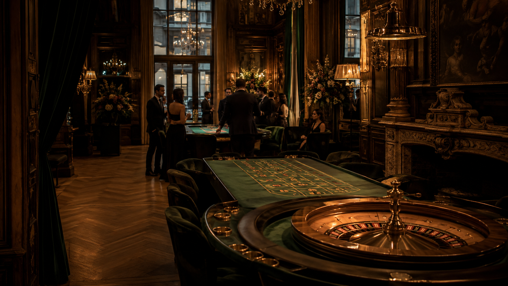 Salon met warme verlichting